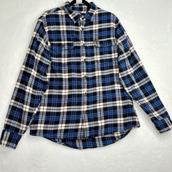 Orvis Other - Orvis Classic Collection Mens Plaid Flannel Shirt Button‎ Up M Blue Black White